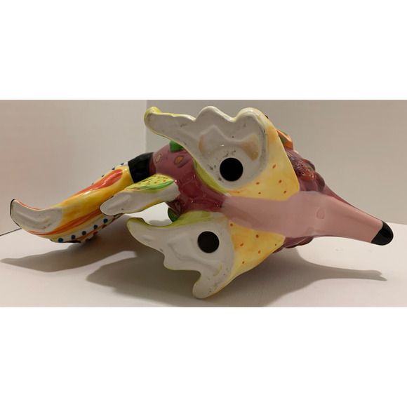 Colorful 7 Inch Tall Ceramic Fish Decorative Figure - Picture 7 of 7